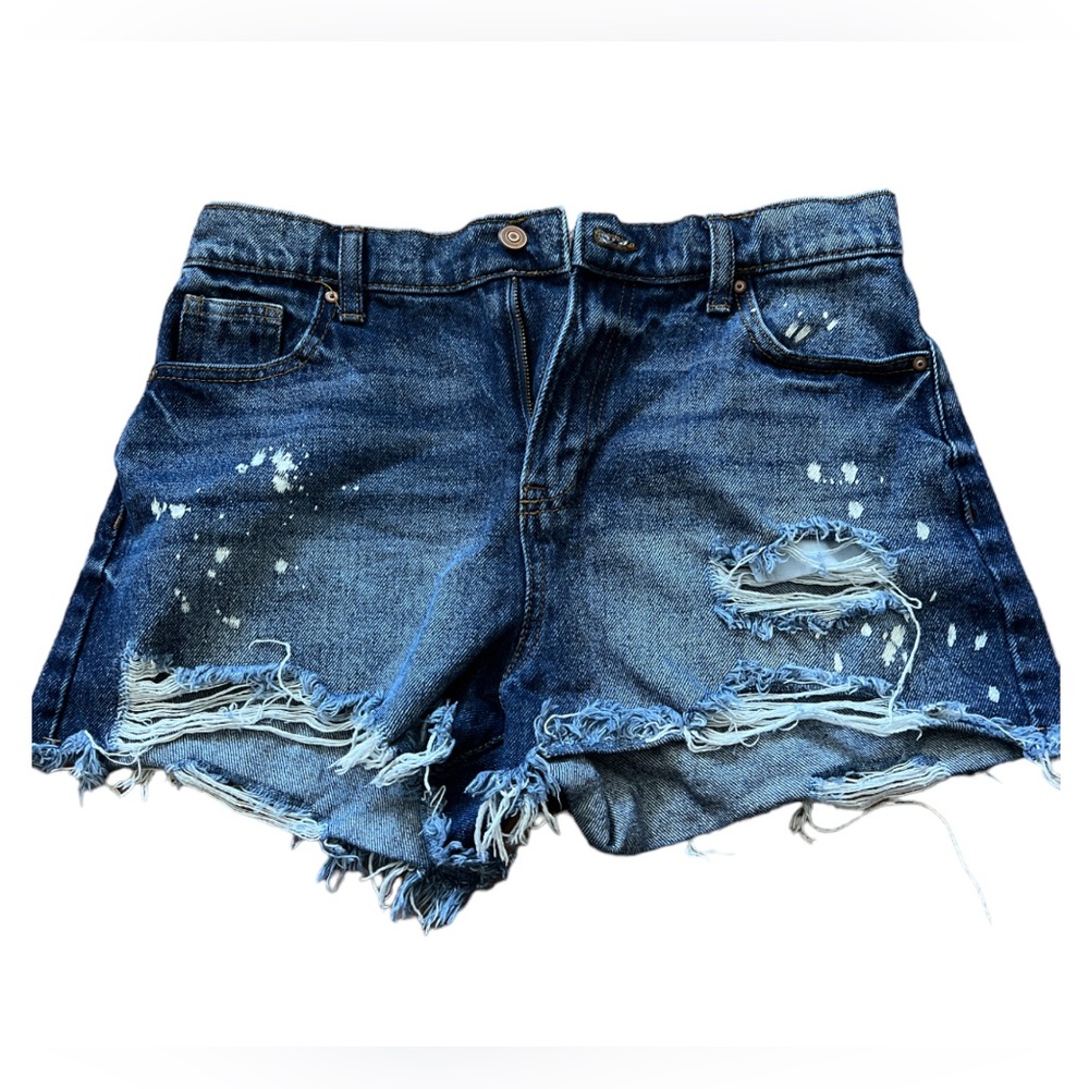 Nobo High Rise Paint Splattered Jean Shorts Size 9 Gem